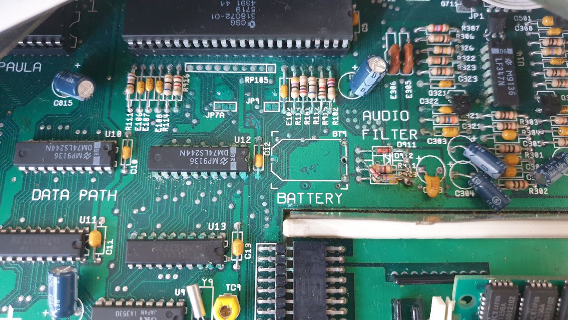 The original Varta battery area before the real cleanup began.