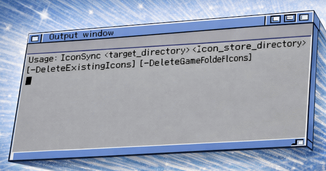 Screenshot of IconSync running on AmigaOS